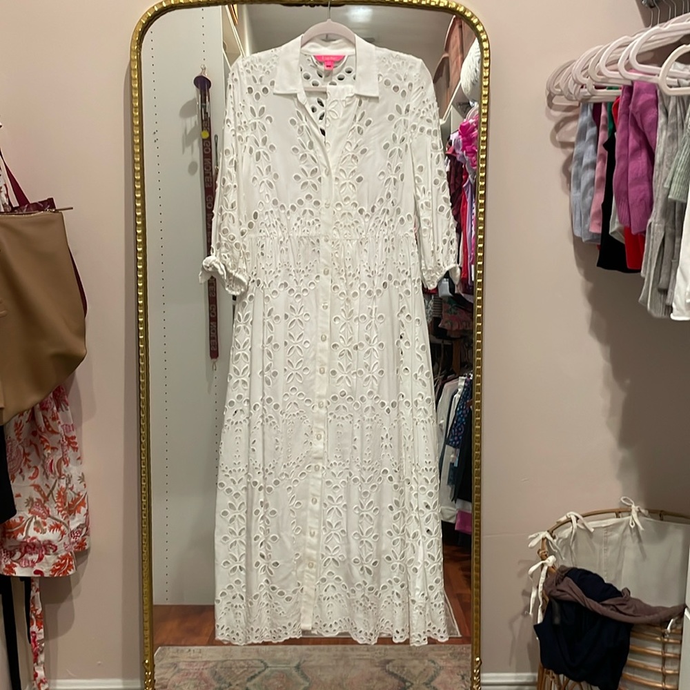 Lilly Pulitzer white eyelet midi